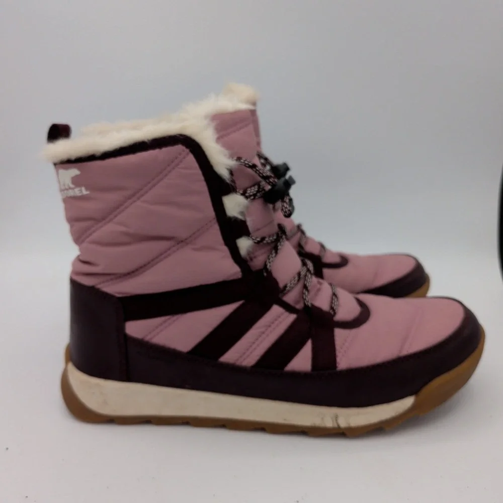 Sorel Whitney II Short Lace‎ Waterproof Snow Boots Pink Burgundy Womens 7 NY5173